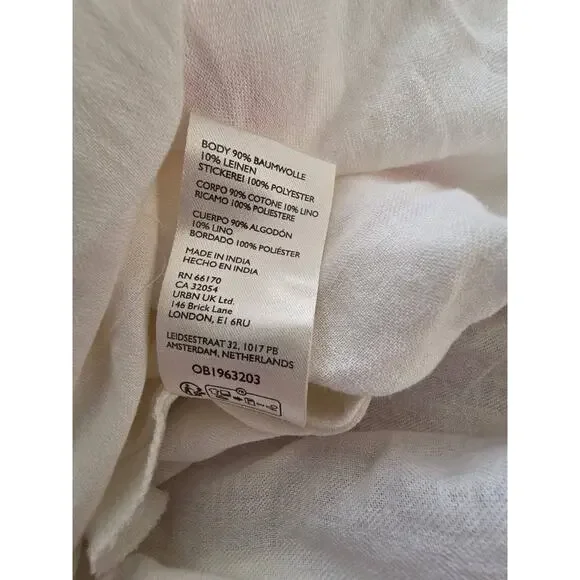 Free People Emory Embroidered Midi Dress White/Red S/P A001147 - Picture 8 of 11